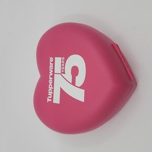Tupperware Heart Keeper pink 75years logo New